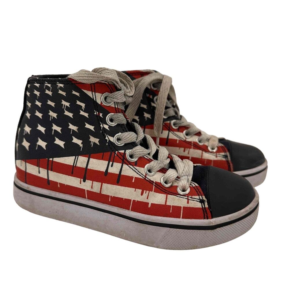 Heelys Red White & Blue Patriotic Skate Sneakers American Flag Print Size USA 1